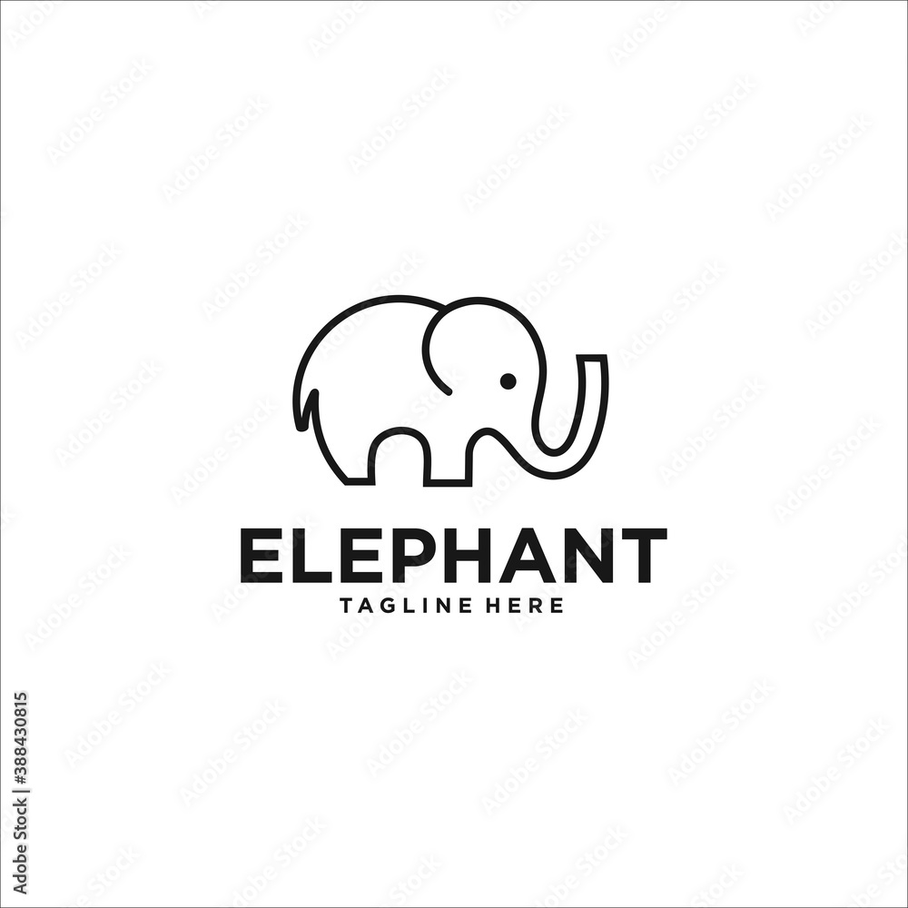 Elephant logo design template silhouette vector icon Elephant logo design template silhouette vector icon