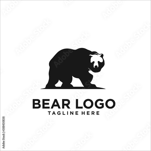 bear logo design template silhouette vector icon