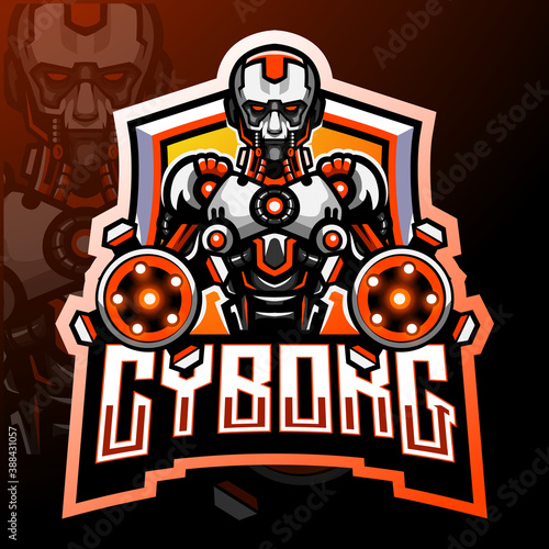 Cyborg mascot  esport logo design