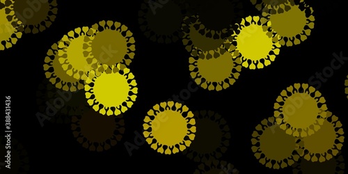 Dark green, yellow vector template with flu signs.