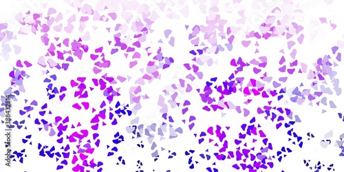 Light purple, pink vector texture with memphis shapes.