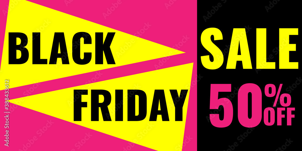 Black Friday Sale modern abstract geometric banner. Promotion coupon. Vector stock illustration.