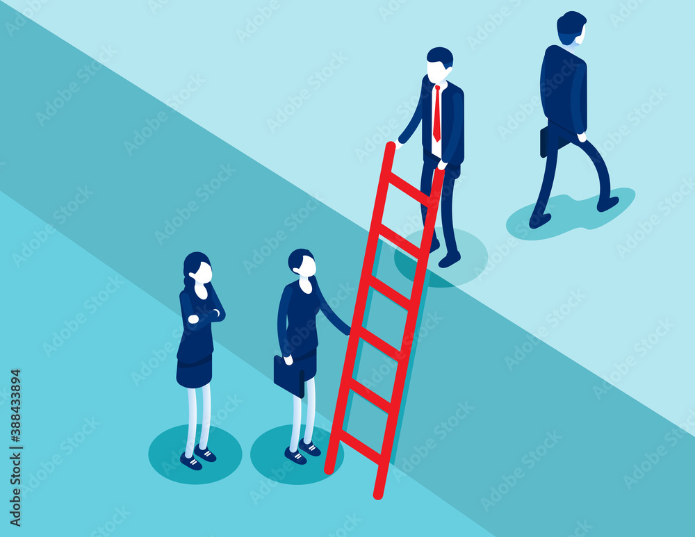 The business person interact to achieve a common goal. Business Isometric The business person interact to achieve a common goal. Business Isometric