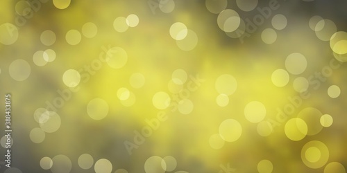 Dark Green, Yellow vector pattern with spheres.