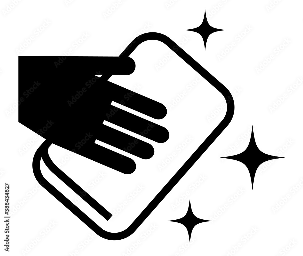 コロナウイルス予防 拭き掃除のシンプルなアイコン 白背景 Stock Vector Adobe Stock