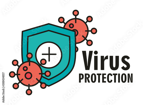 covid 19 coronavirus shield virus protection line and fill icon