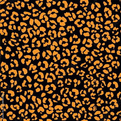Abstract seamless leopard skin pattern. Jaguar, leopard, Cheetah, Panther. Seamless camouflage background. On black background.