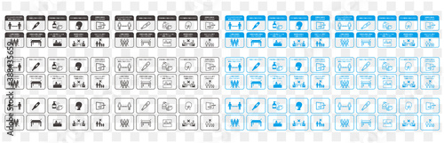  illustration of icons of coronavirus vector