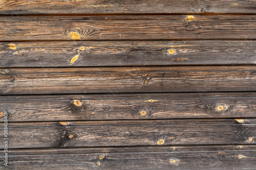 the texture of an old wooden Board. The wall of an old house, sheathed in boards.