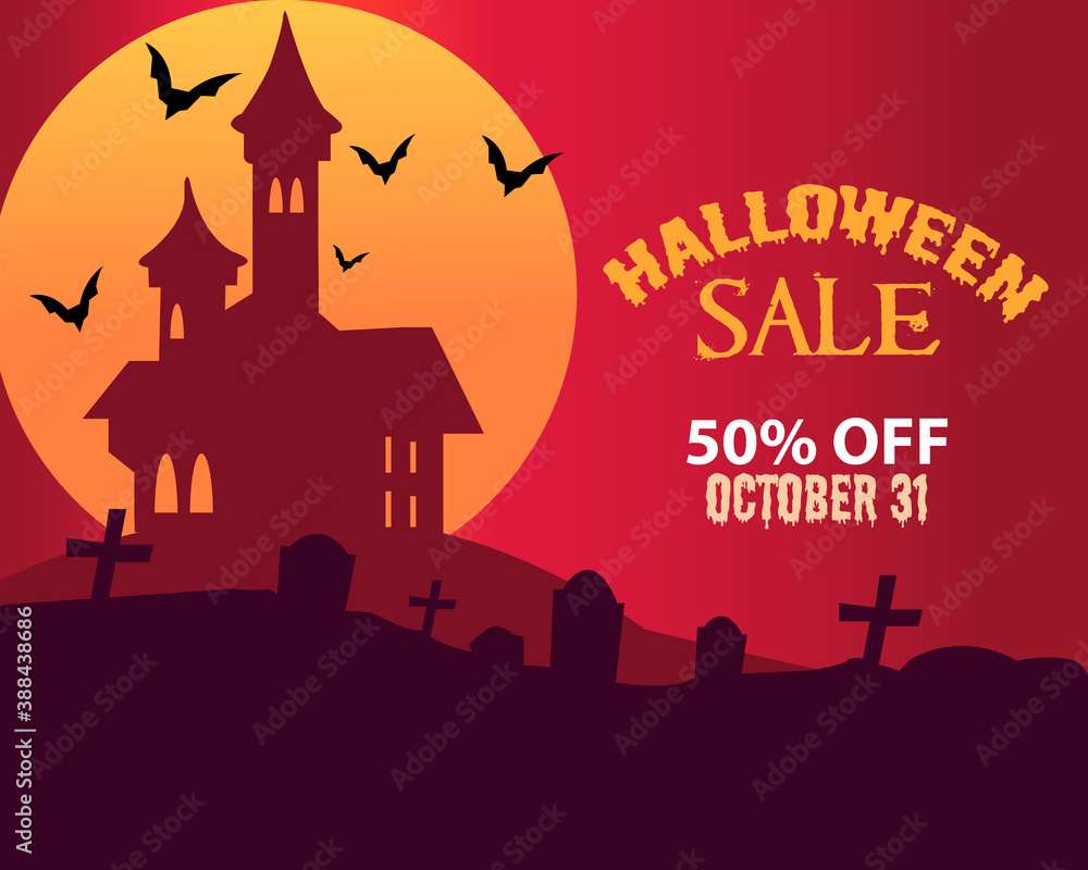 Halloween sale background Vector