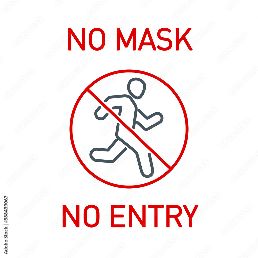 No Face Mask, No Entry Wrong and Right Wear red line Icon banner isolated on white background. No entry without face mask sign. Coronavirus covid19 prevention creative illustration banner. No Face Mask, No Entry Wrong and Right Wear red line Icon banner isolated on white background. No entry without face mask sign. Coronavirus covid19 prevention creative illustration banner.