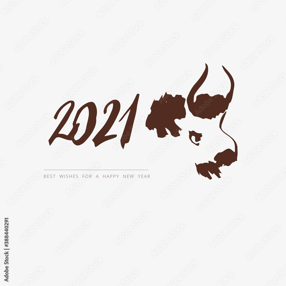 Hand drawn cave animals bulls. The symbol of the Chinese New Year. Poster. Vector Hand drawn cave animals bulls. The symbol of the Chinese New Year. Poster. Vector