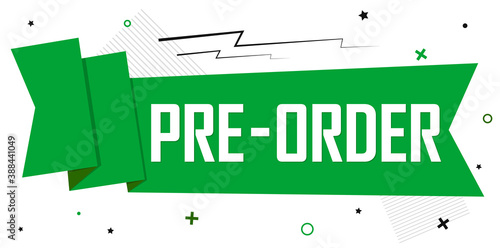 Pre-Order Sale banner design template, discount tag, vector illustration