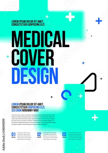 Template design with abstract background for medical layout. Vector design A4 size for poster, flyer or banner.
