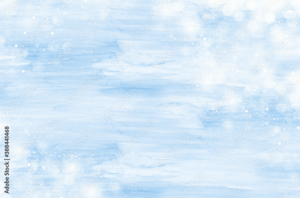 Obraz premium 水彩の水色の空と雲水面背景テクスチャ