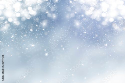 クリスマスキラキラ幻想的雪降る背景テクスチャ