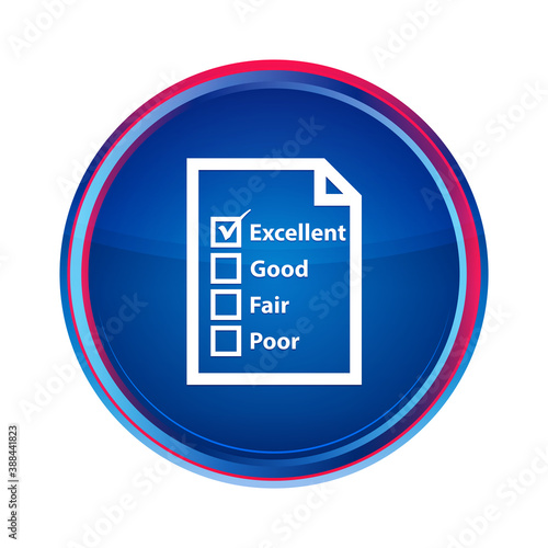 Questionnaire icon silky blue round button aqua design illustration