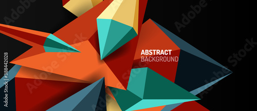 3d low poly abstract shape background vector illustration