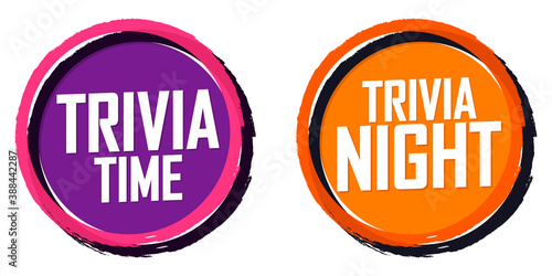 Trivia banners design template, vector illustration