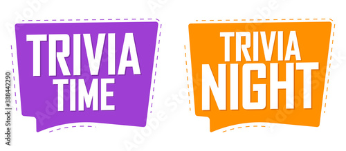 Trivia banners design template, vector illustration