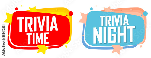 Trivia banners design template, vector illustration