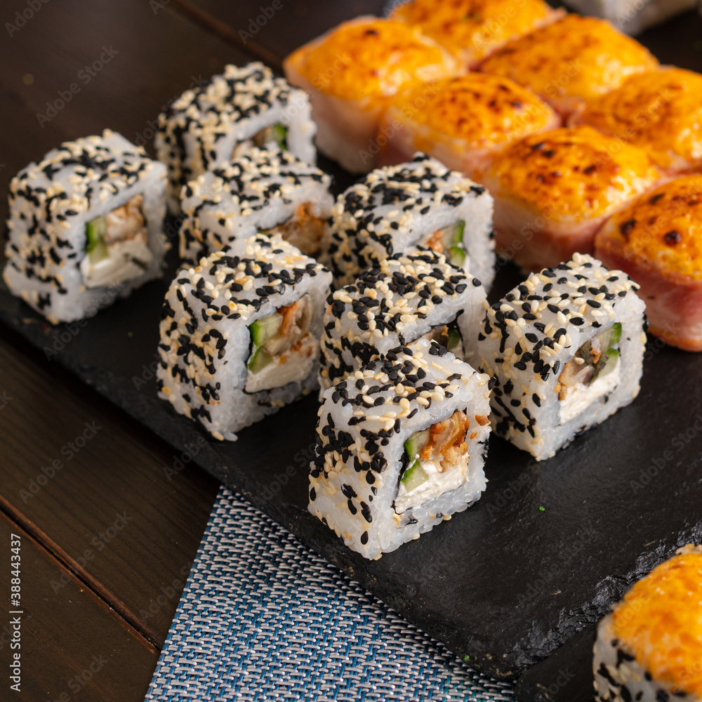 japanese sushi rolls set colourful japanese sushi rolls set colourful