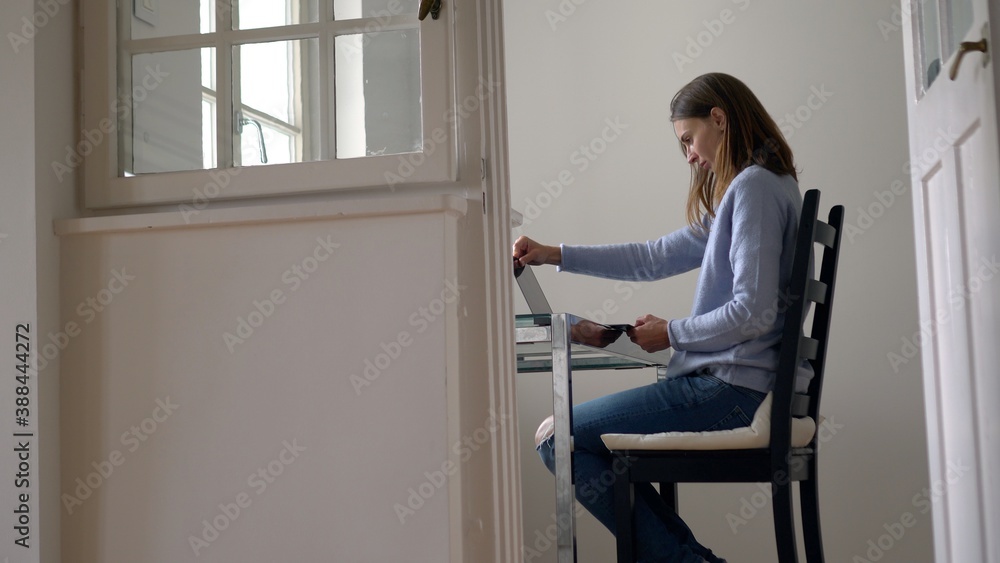 Woman writer. Professional works from home. Business lady. Woman writer. Professional works from home. Business lady.