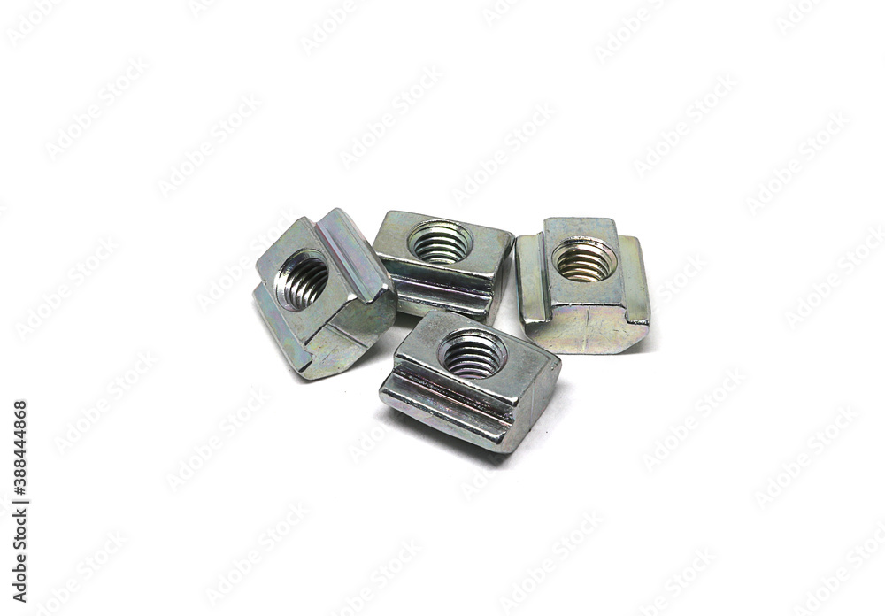 Slide screw nuts isolated on white background Slide screw nuts isolated on white background