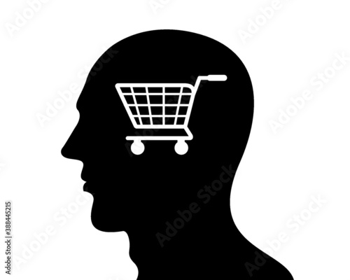 shopping therapy. Shopping cart icon
