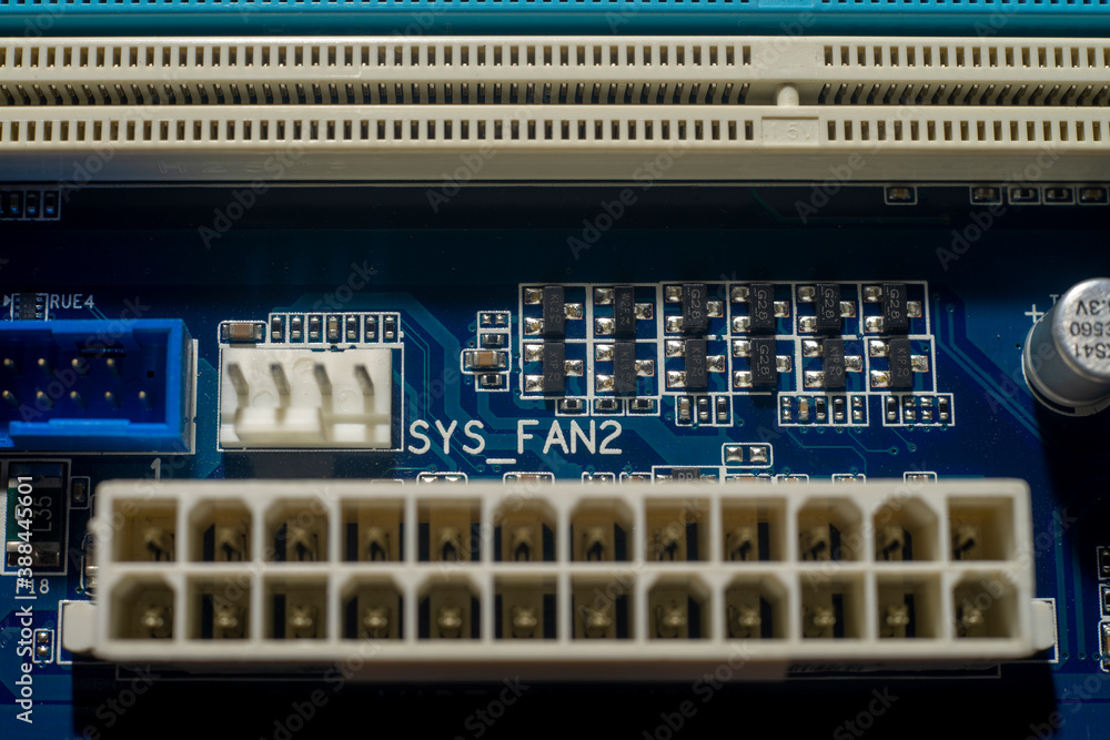 Closeup circuit board with electronic components Closeup circuit board with electronic components