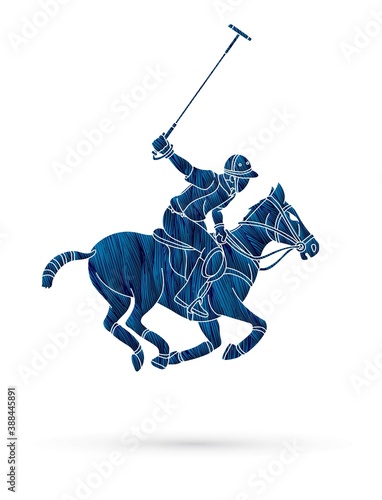 Polo Horse player sport cartoon graphic vector