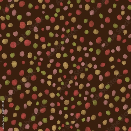 Pattern. Polka dots on a brown background.