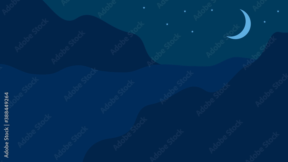Obraz premium night sky with moon and stars