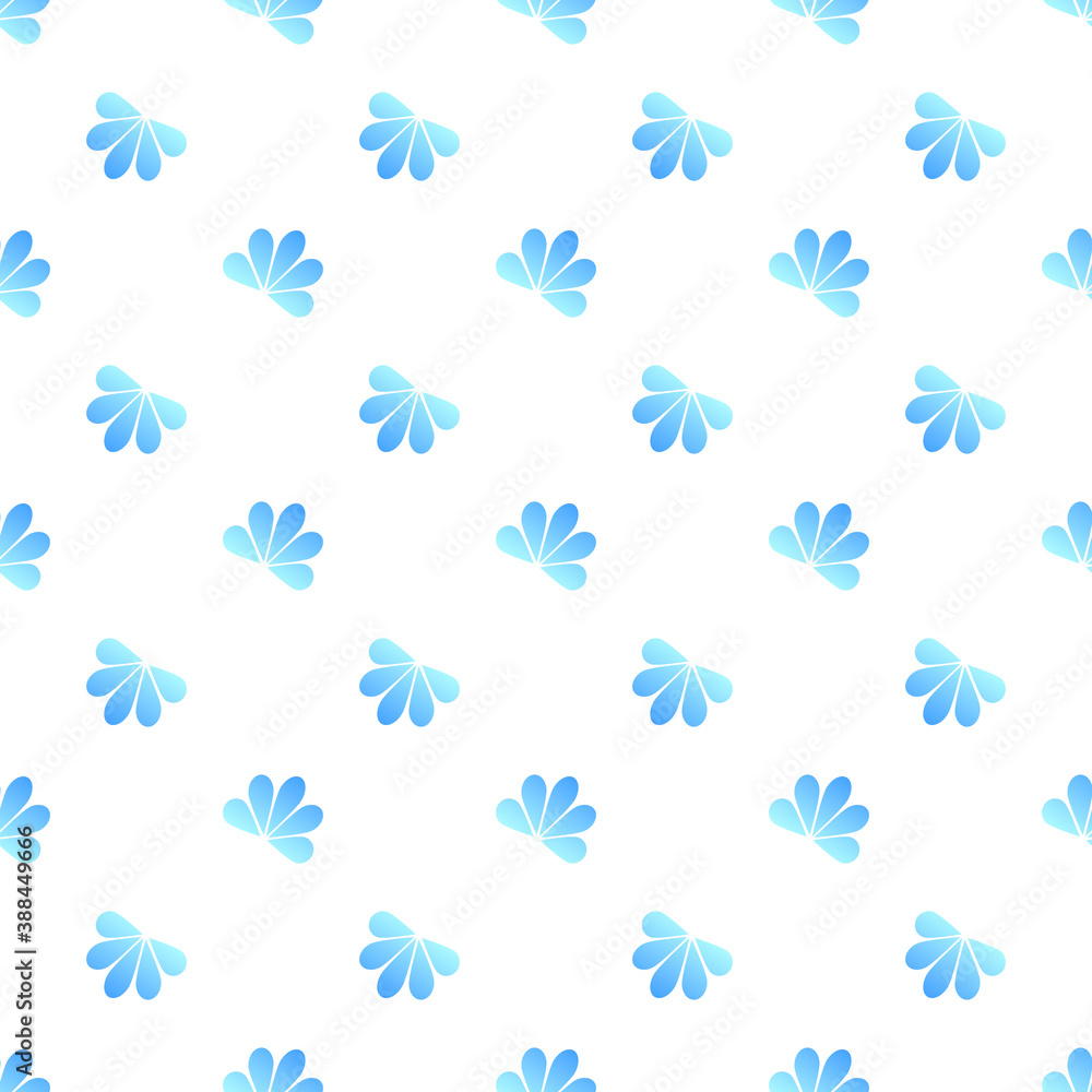 Obraz premium Vector seamless pattern with floral, repeating element. Pattern with a blue flower on a white background. Use in textiles, clothing, wallpaper, design, baby backgrounds, wrapping paper.