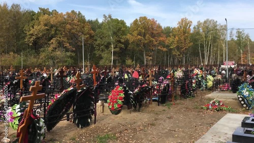 Wallpaper Mural Warm autumn day at an Orthodox Christian cemetery in Russia Torontodigital.ca