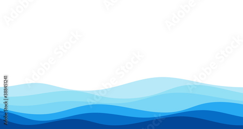 Obraz na plátně Blue river ocean wave layer vector background