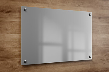 Metal office plate mockup