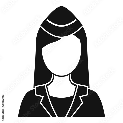 Airplane stewardess icon. Simple illustration of airplane stewardess vector icon for web design isolated on white background