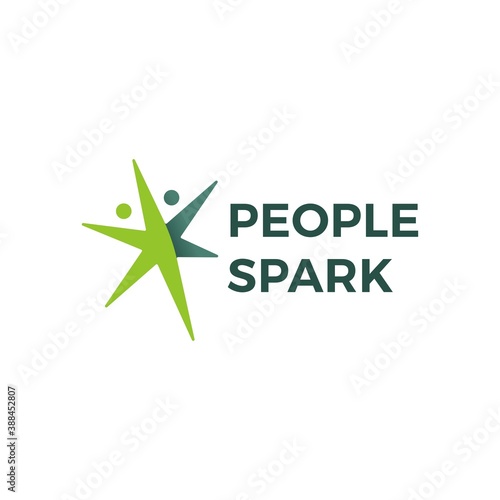 people spark health active logo vector icon illustration