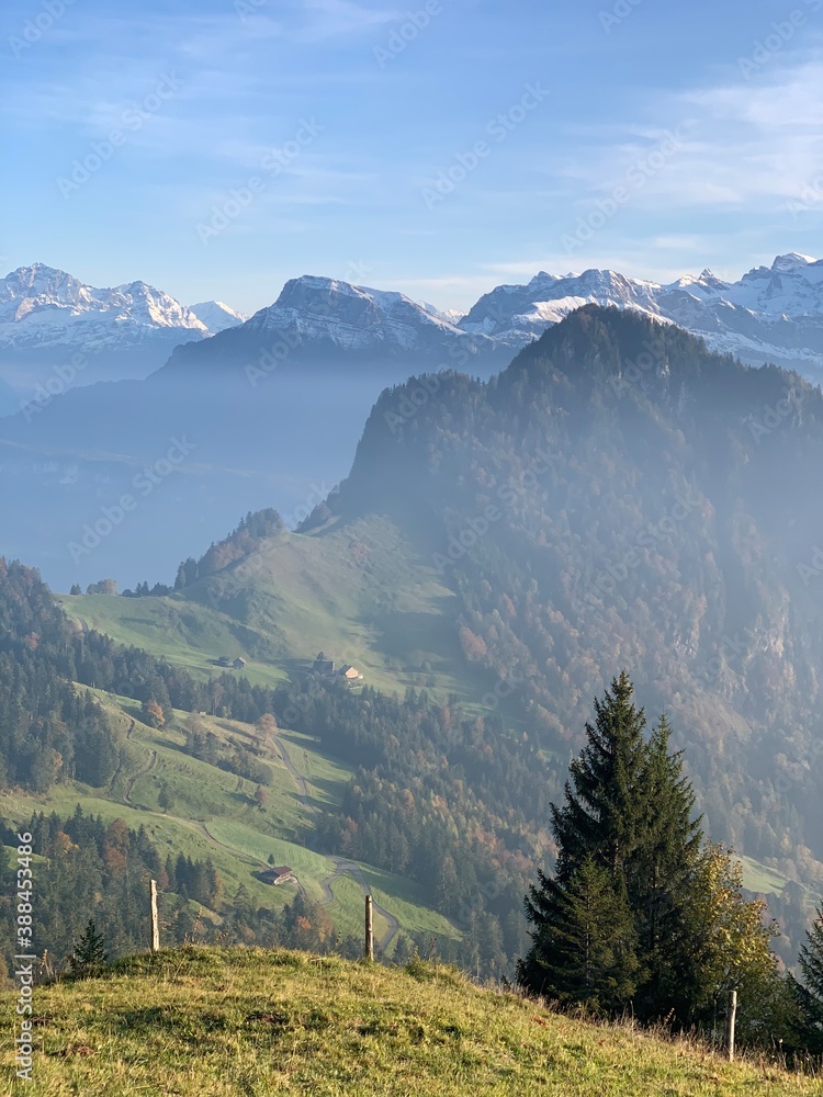Obraz premium mountains and clouds above alps snow Switzerland
