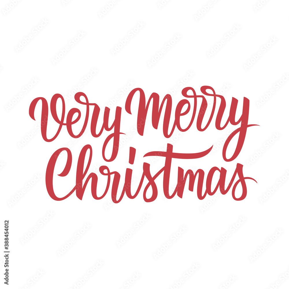 Very Merry Christmas greetings. Christmas holiday card with handwritten inscription on white background. Vector illustration. Very Merry Christmas greetings. Christmas holiday card with handwritten inscription on white background. Vector illustration.