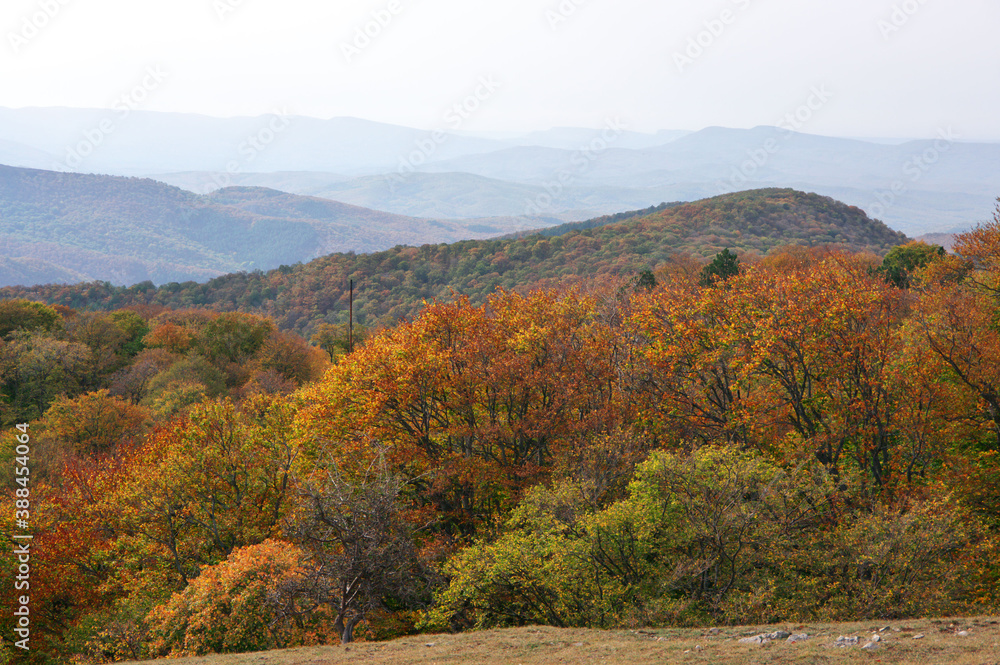 Autumnal landscape with mountains