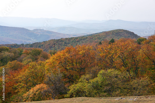 Autumnal landscape with mountains