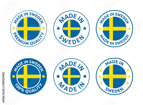 made in Sweden labels set, made in Kingdom of Sweden product emblem Free Download made in Sweden labels set, made in Kingdom of Sweden product emblem - GFXLoad