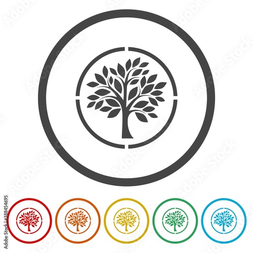 Tree ring icon, color set