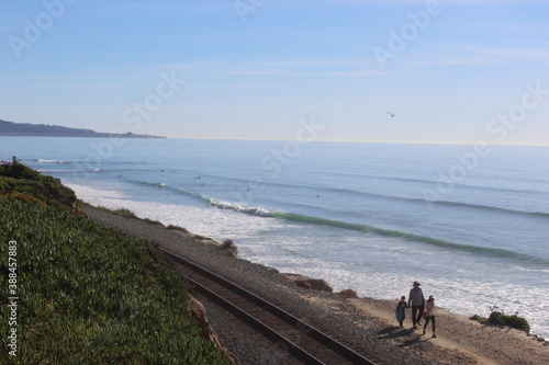 walking on the beach