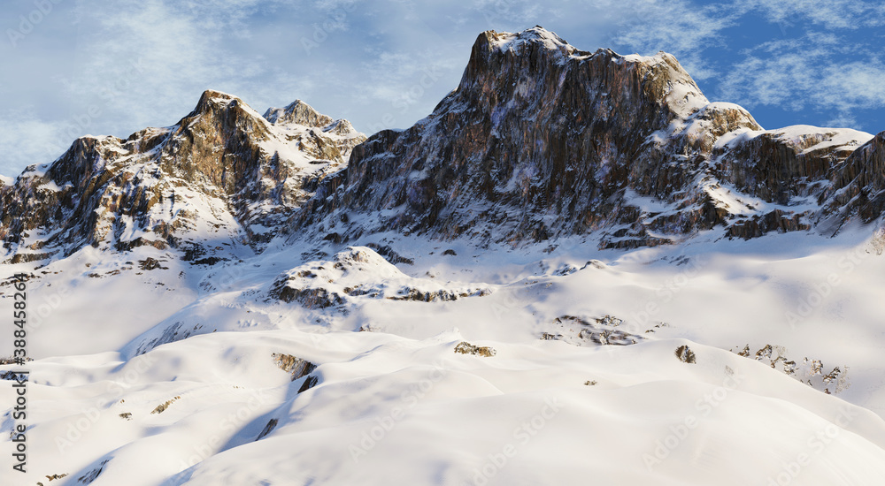 Obraz premium Snowy mountains, alps, himalayas, mountains