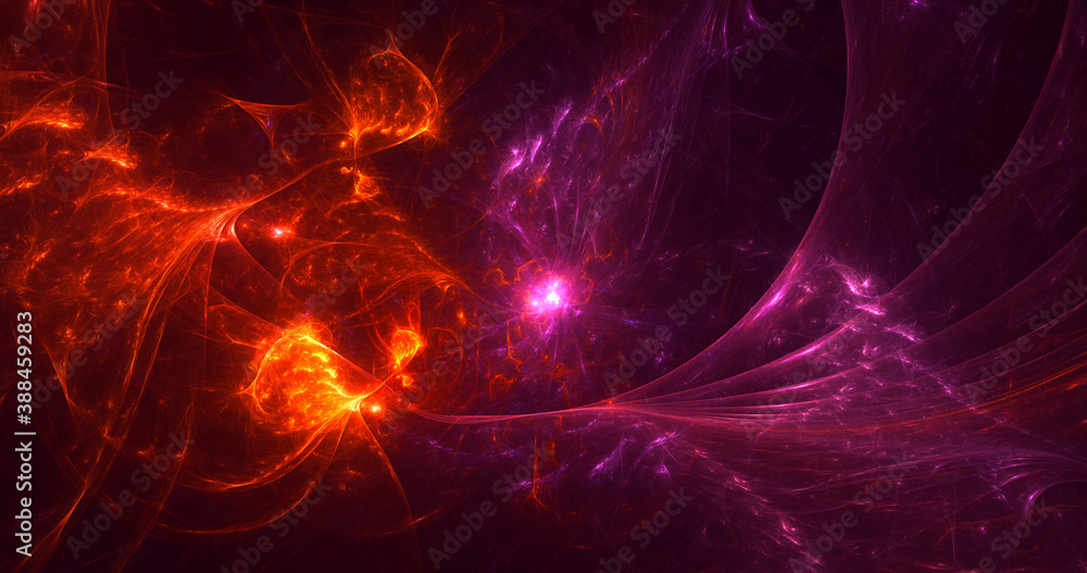 Obraz premium 3D rendering abstract red fractal light background