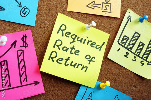 Required Rate of Return RRR sign on color page.