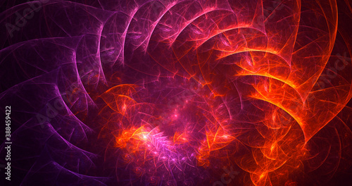 3D rendering abstract red fractal light background